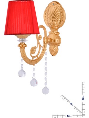 Polat Aydınlatma Turna Lüx Aplik Kırmızı Şapkalı Gold