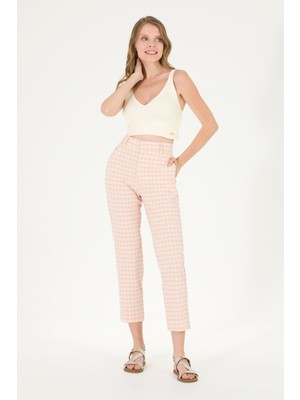 U.S. Polo Assn. Kadın Pudra Carrot High Waist Fit Pantolon 50263205-VR042