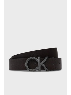 Calvin Klein Logolu Çift Taraflı Deri Kemer K50K511337BEH Erkek Kemer K50K511337 Beh