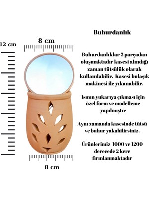 Happymodds Lotus Motifli Buhurdanlık, Mum ve Lilyum, Beyaz Çiçekler Kokulu Esansiyel Uçucu Yağ 10 ml