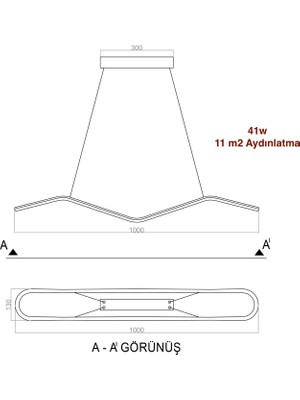 voxlamp lighting solutions LED Avize Sarkıt Puffın 100 x 13 cm