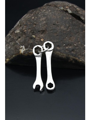 Prestige Gümüş Çatal ve Yıldız Anahtarı Kolye Ucu 925 Ayar Gümüş