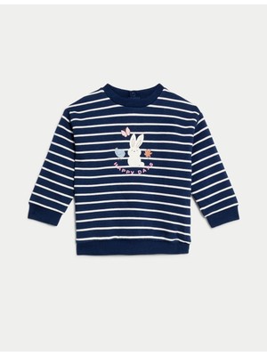 Marks & Spencer Tavşan Desenli Yuvarlak Yaka Sweatshirt