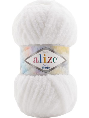 Alize Softy Mega (Kalın) 55 Beyaz El Örgü Ipi