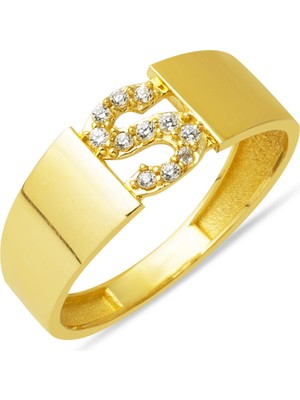 Bilezikci S Harf 14 Ayar Kadın Altın Yüzük