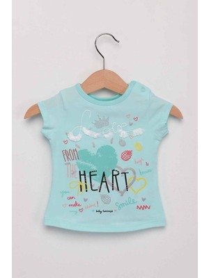 Luminoso Heart Kız Bebek Taytlı Takım | Su Yeşili