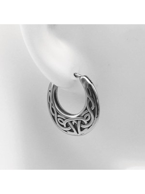 NorthShore Tribal Desen Işleme Vintage Damla Model Geçirmeli Motorcu Butik 316L Çelik Erkek Küpe