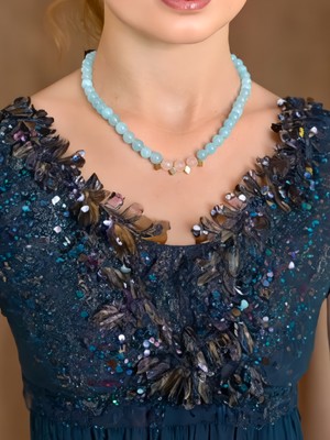 Akuamarin taşı kolye Akuamarin kolye Doğal taş kolye