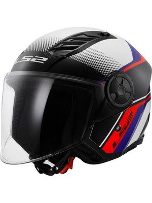 Ls2 Airflow 2 Rush Beyaz-Mavi-Kırmızı Yarım Kask