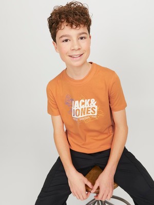 Jack & Jones Kısa Kollu Göğüs Logo Baskılı Tişört - Map