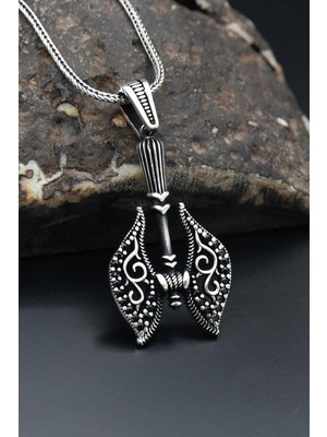 Prestige Gümüş Balta Figürlü 925 Ayar Erkek Gümüş Kolye Zincir