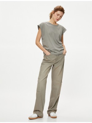 Koton Basic Kolsuz Tişört Bisiklet Yaka Pamuklu