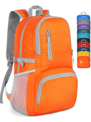 Luoxg Orange 35L - Katlanabilir Yürüyüş Sırt Çantaları Seyahat Için Suya Dayanıklı Kompakt Katlanır Sırt Çantası Hafif Paketlenebilir Sırt Çantası (Yurt Dışından)