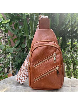 Luoxg 1 Kadın Pu Deri Çanta Sırt Çantası Omuz Sırt Çantası Sling Çanta Seyahat Yürüyüş Küçük Crossbody Göğüs Çantası (Yurt Dışından)