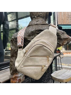 Luoxg 1 Kadın Pu Deri Çanta Sırt Çantası Omuz Sırt Çantası Sling Çanta Seyahat Yürüyüş Küçük Crossbody Göğüs Çantası (Yurt Dışından)