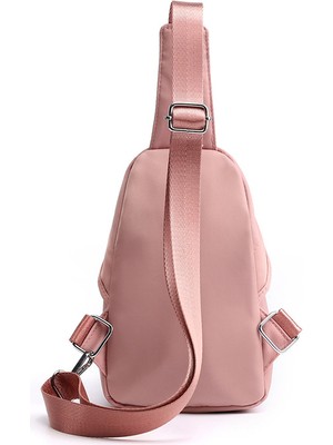 Luoxg Pembe Özelleştirilmiş Moda Kadın Rahat Spor Naylon Kese Bir Omuz Crossbody Göğüs Çantası (Yurt Dışından)