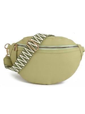 Luoxg Siyah Özel Desenli Sapanlar Kadın Göğüs Çanta Su Geçirmez Moda Kemer Çantası Bel Çantası Telefon Cebi Deri Fanny Paketi Crossbody (Yurt Dışından)