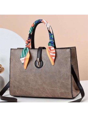 Luoxg 3 Yüksek Kaliteli Çanta Tote Çanta Yay Trim Düz Renk Deri Kadınlar Için Crossbody Çanta Büyük Kapasiteli Kadın Postacı Çantası Kadın (Yurt Dışından)