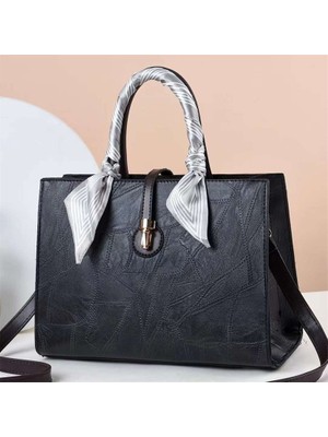 Luoxg 3 Yüksek Kaliteli Çanta Tote Çanta Yay Trim Düz Renk Deri Kadınlar Için Crossbody Çanta Büyük Kapasiteli Kadın Postacı Çantası Kadın (Yurt Dışından)