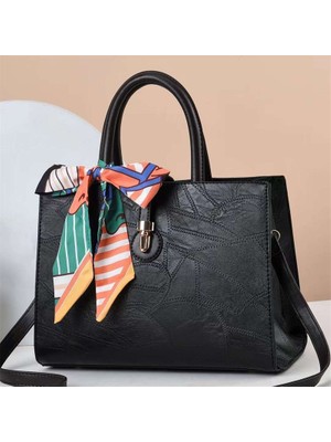 Luoxg 3 Yüksek Kaliteli Çanta Tote Çanta Yay Trim Düz Renk Deri Kadınlar Için Crossbody Çanta Büyük Kapasiteli Kadın Postacı Çantası Kadın (Yurt Dışından)