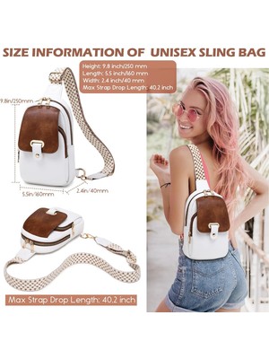 Luoxg Siyah Özel Kadın Pu Deri Sling Omuz Çantaları Trendy Büyük Kapasiteli Fanny Paketi Crossbody Göğüs Çantası Gitar Askısı ile (Yurt Dışından)