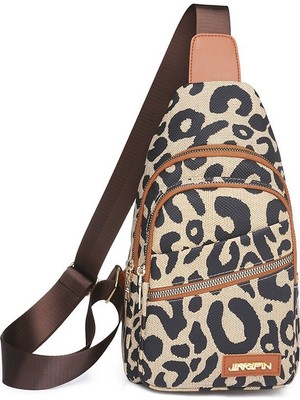 Luoxg 1 Yeni Varış Vintage Bayan Göğüs Fanny Paketi Geniş Omuz Askısı Crossbody Kadın Leopar Tek Kollu Çanta (Yurt Dışından)