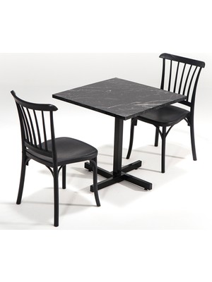 Sandalie Siyah Tango Mermer Desen Violet Mutfak Masa Takımı