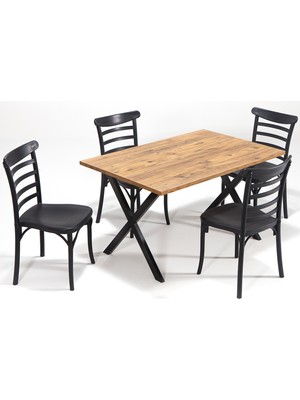 Sandalie Matrix Maxima Açık Ceviz / Violet Yeni Nesil Masa Takımı - Siyah