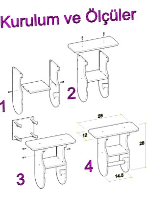 Elis Gift Store Wc Banyo Tuvalet Kağıtlığı Tuvalet Kağıtlık Askısı Tuvalet Rafı Yedek Kağıtlık EH025