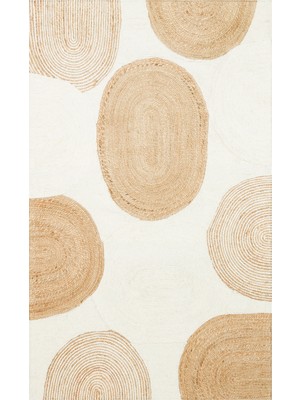 Eko Halı Jade Jd 902 Natural Whıte Yün Kazak Örgü Desenli El Dokuma Örgü Halı