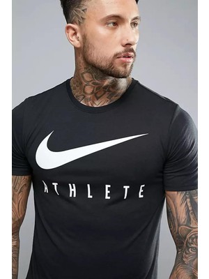 Nike Dri-Fit Training Swoosh Standart Kesim Siyah Erkek Tişört