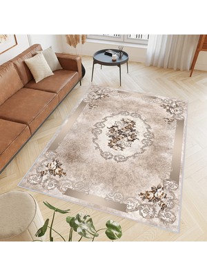 Eliana Home Dijital Baskı Yıkanabilir Kaymaz Taban Salon Halısı ve Yolluk  LNA0430