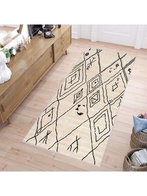 Eliana Home Dijital Baskı Yıkanabilir Kaymaz Taban Salon Halısı ve Yolluk LNA1089