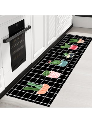 Eliana Home Dijital Baskı Yıkanabilir Kaymaz Taban Mutfak Halısı ve Yolluk LNA2017