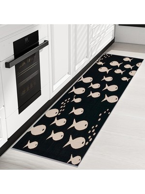 Eliana Home Dijital Baskı Yıkanabilir Kaymaz Taban Mutfak Halısı ve Yolluk  LNA2048