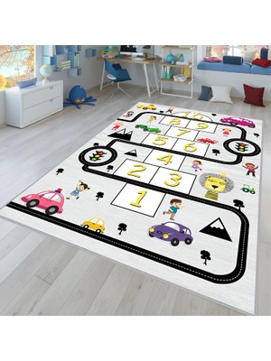 Eliana Home Dijital Baskı Yıkanabilir Kaymaz Taban Çocuk Halısı ve Yolluk LNA4064