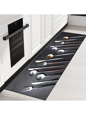 Eliana Home Dijital Baskı Yıkanabilir Kaymaz Taban Mutfak Halısı ve Yolluk LNA2024