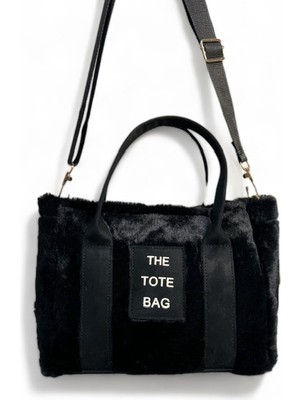 The Tote Bag Baskılı Peluş Kadın Kol ve Omuz Çantası