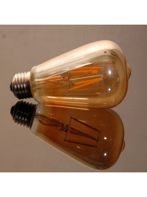 LED Lamp (2 Adet) 4W Rustik LED Amber Ampul