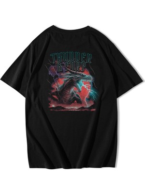 BRZ Collection Unisex Oversize Thunder And Dragon T-Shirt