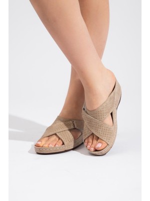 Roy Jones Kadın Ortopedik Çapraz Cırtlı Ayarlanabilir Üst Detay Konfor Modeli Günlük Terlik Yumuşak