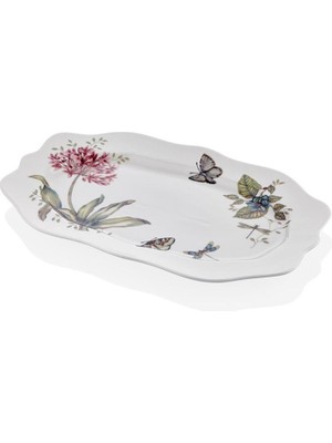 Lamedore Butterfly Serisi Büyük Boy Oval Tabak -Kayık Tabak 35 cm 1JYC-105L