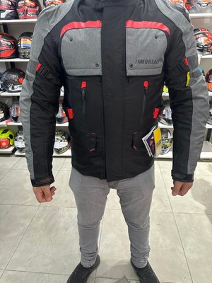 Prosev Prosev Uzun Ceket AT2202 Immortale Siyah/Gri Renkli Su Geçirmez Dayanıklı Malzeme XL Beden