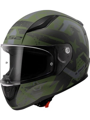 LS2 Rapıd 2 Thunder Bırds Mat Yeşil-Siyah-Gri Kask L Beden Hipoalerjenik İç Astar ile Konfor