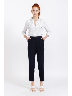 Villager & Son Vs Bayan Yandan Cepli Kumaş Pantolon 22Y-027 Siyah