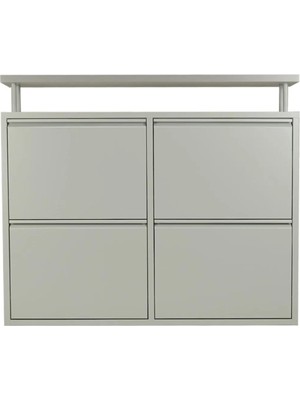 Ata Group 2+2 Kapaklı Gri Metal Ayakkabılık