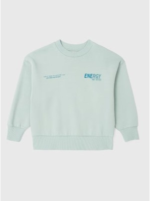 Kübra tekstil Kız Çocuk Mint Energy Oversize Sweat 2672