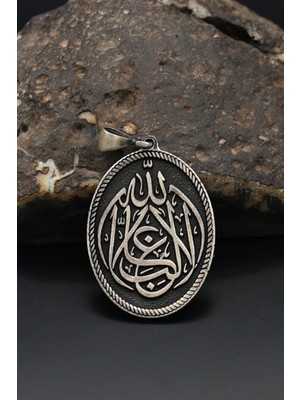 Prestige Gümüş Allah'tan Başka Galip Yoktur Arapça Yazlı Kolye Ucu 925 Ayar Gümüş
