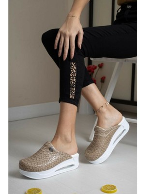 SABOTERLİK Ortopedik Doktor ve Hemşire Terliği Vizon – Kaymaz Tabanlı Konforlu Sağlık Personeli Terliği