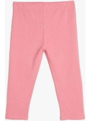 Koton 4SKG40090AK Koton Kız Çocuk Tayt Pembe